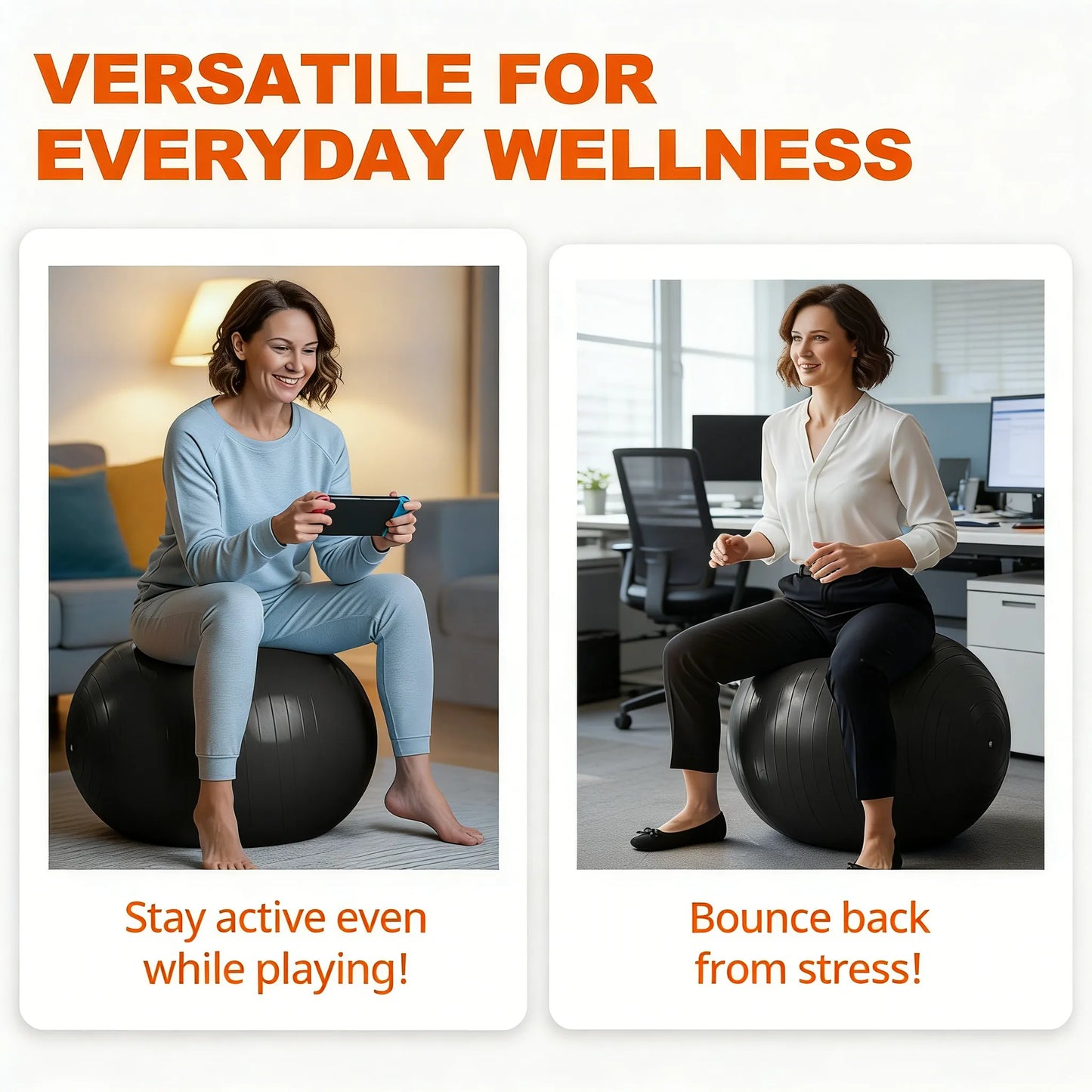 Multi-Purpose Exercise Yoga Ball: Home Fitness & Wellness Tool