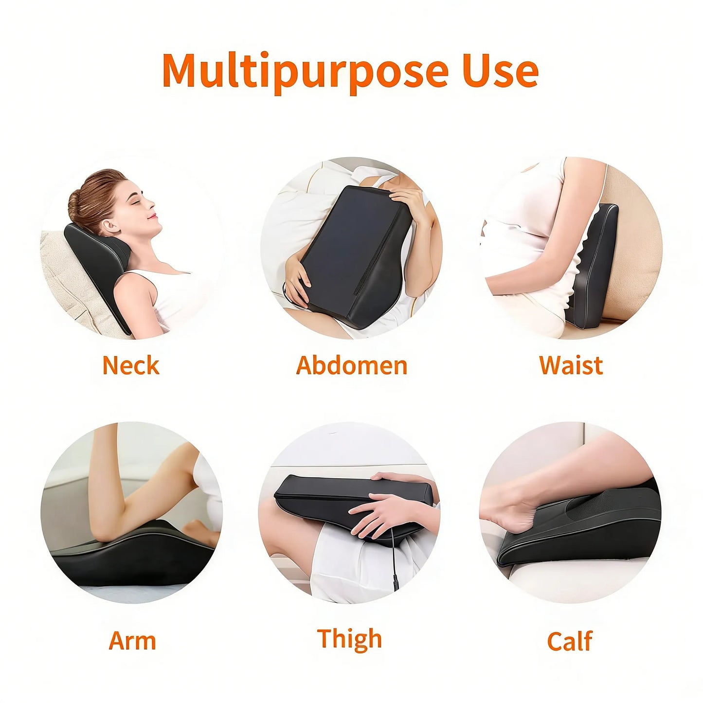 Back Massager with Heat, 3D Kneading Massage Pillow for Back, Neck, Shoulder, Leg Pain Relief Deep Tissue