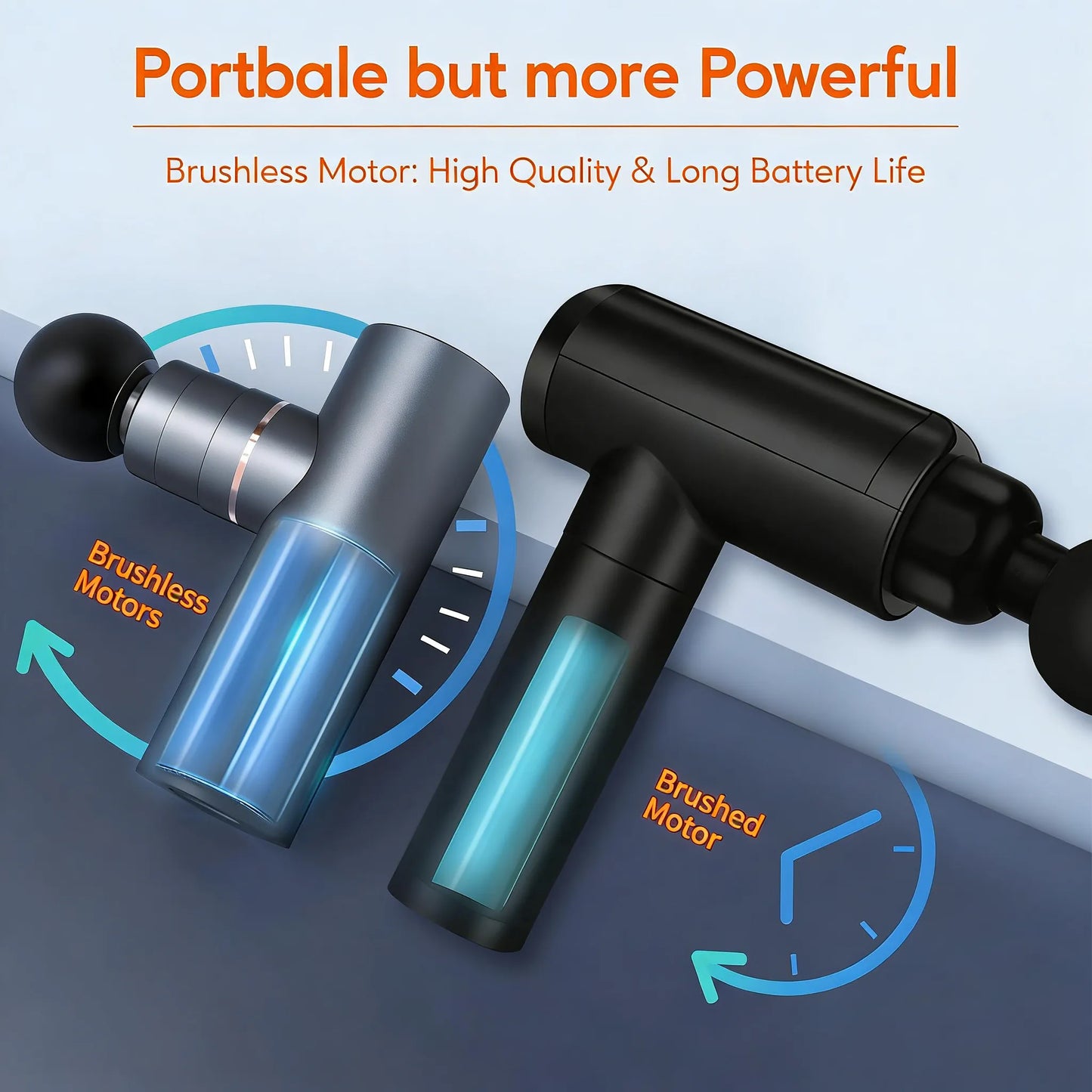 Massage Gun Deep Tissue, Full-Metal Electric Portable Hand Held Massager Gun for Back, Body Sore Muscles