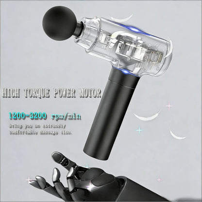 Percussion Muscle Massager: Deep Tissue Gun with 8 Heads & 20 Speeds for Maximum Relief (Matte Black)