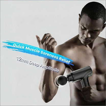 Percussion Muscle Massager: Deep Tissue Gun with 8 Heads & 20 Speeds for Maximum Relief (Matte Black)